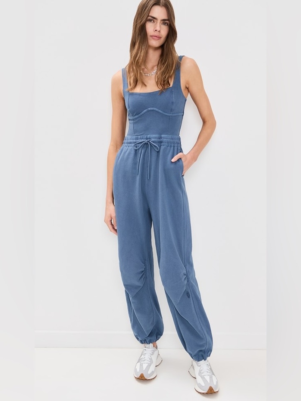 Free People Movement Inbound Onesie XS NWOT Blue Athleisure Jumpsuit - Picture 2 of 10